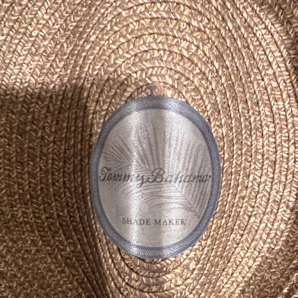 Tommy Bahama Straw Fedora Hat with Brown Patterned Band - Picture 3 of 4